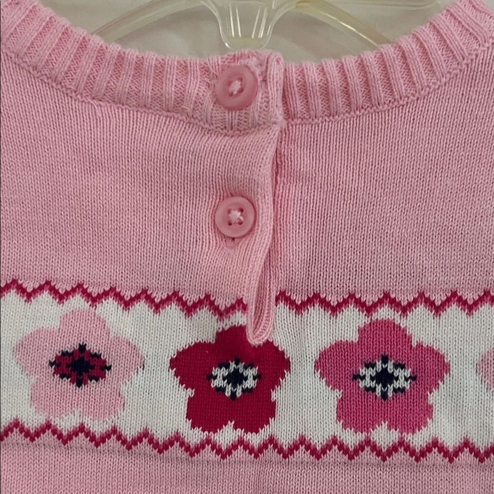 Gymboree Pink Knit Dress with Floral Design